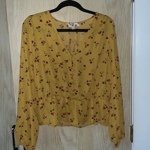 Hippie Rose Yellow Floral Blouse